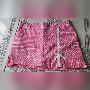 Lilly Pulitzer Skort Women's Size 10 Pink White Bamboo Design